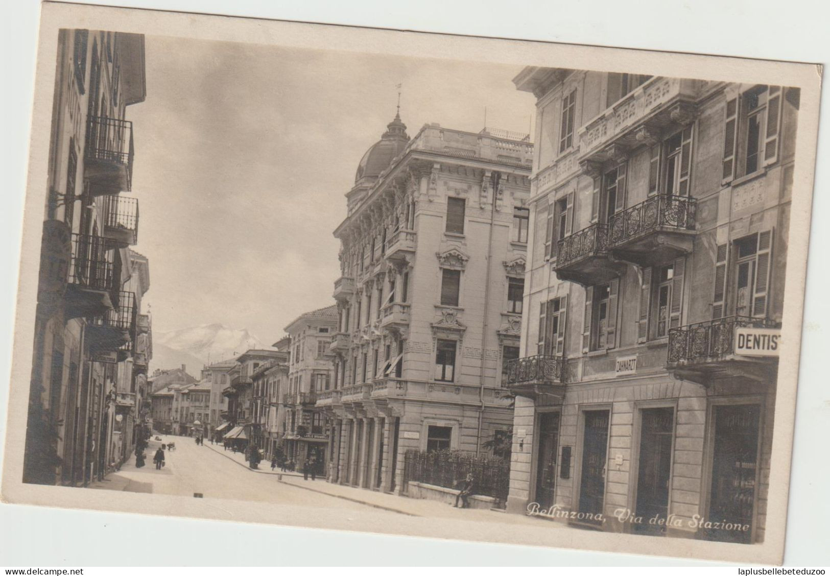 CPA PHOTO - SUISSE - TESSIN - BELLINZONA - Via Della Stazione - Vers 1920 - Bellinzone
