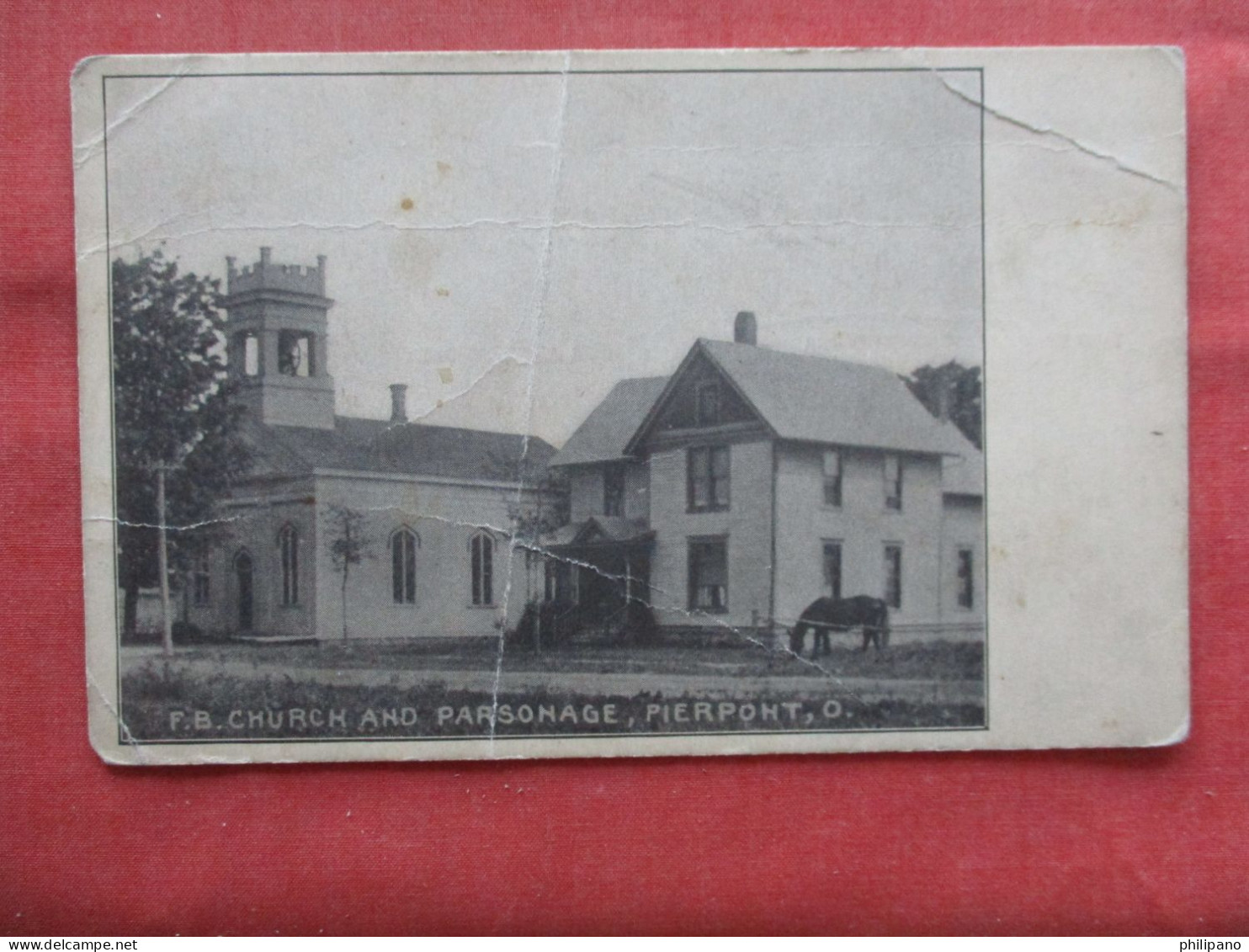 F B Church & Parsonage Pierpoint. Has Crease.   Ohio   Ref 6365 - Other & Unclassified