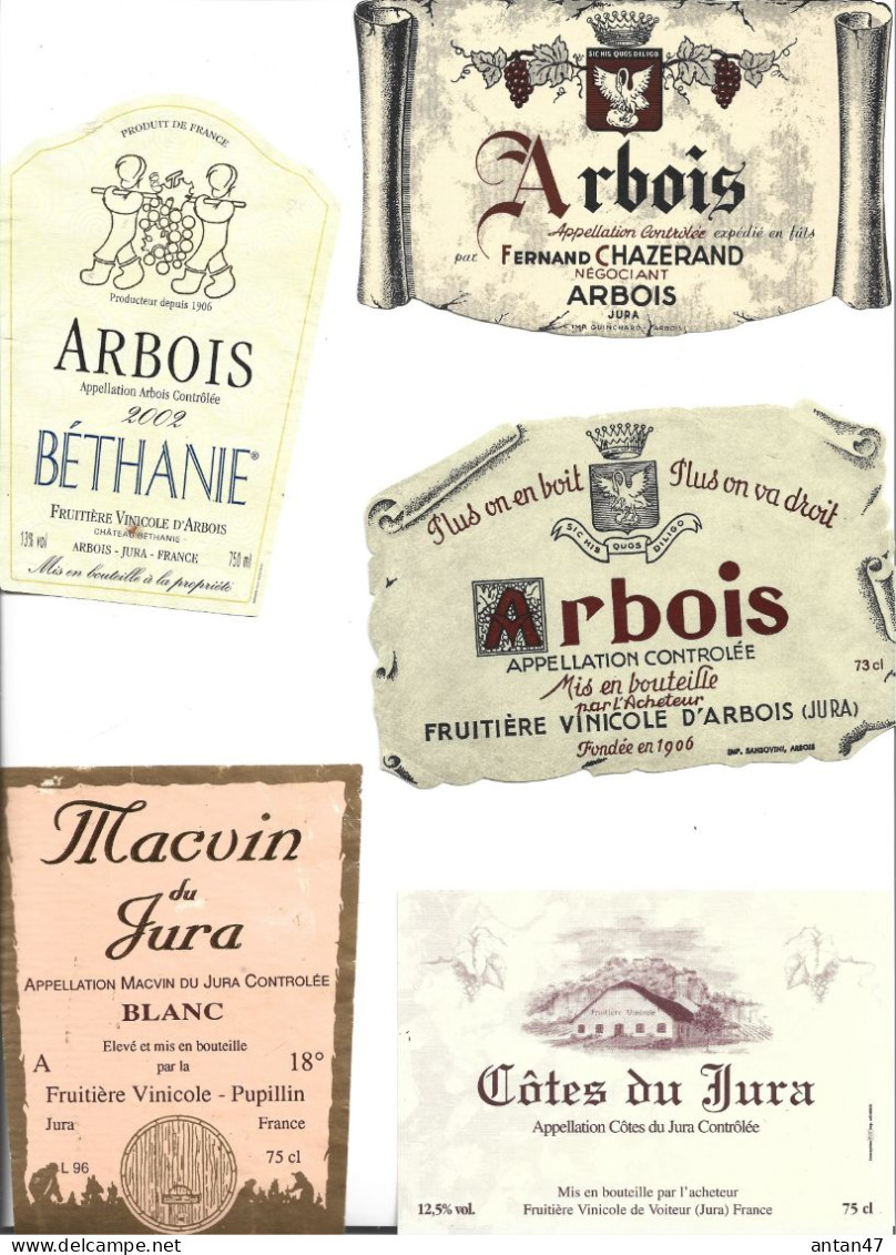 Lot De 18 étiquettes VINS / 39 ARBOIS - Otros & Sin Clasificación