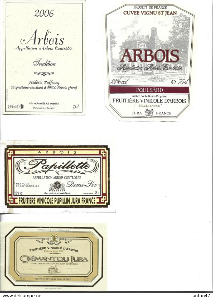 Lot De 18 étiquettes VINS / 39 ARBOIS - Otros & Sin Clasificación