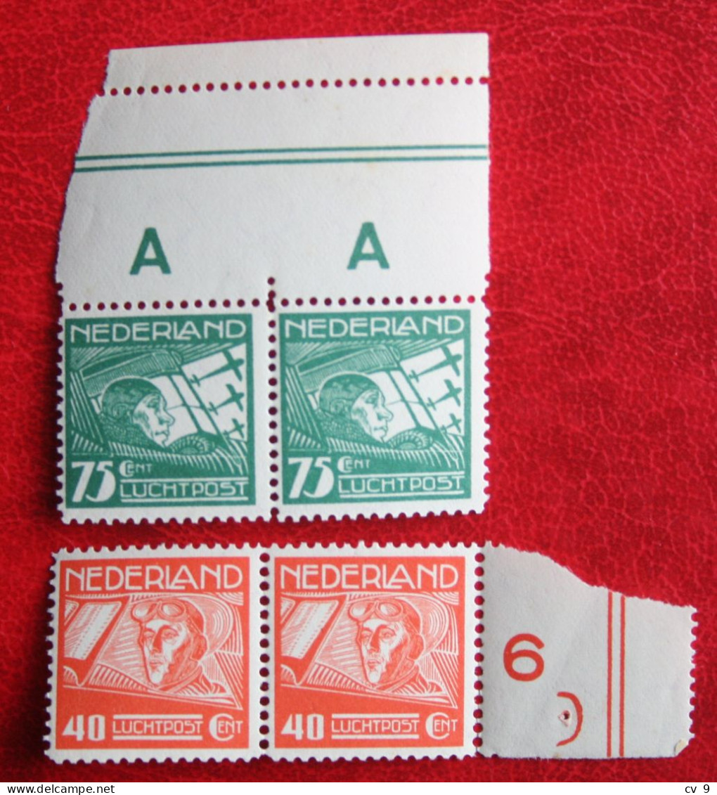 2x Koppen En Van Der Hoop WM  Horizontal NVPH LP4-LP5 LP 4 (Mi 213-214) 1928 MNH / POSTFRIS ** NEDERLAND NIEDERLAND - Poste Aérienne