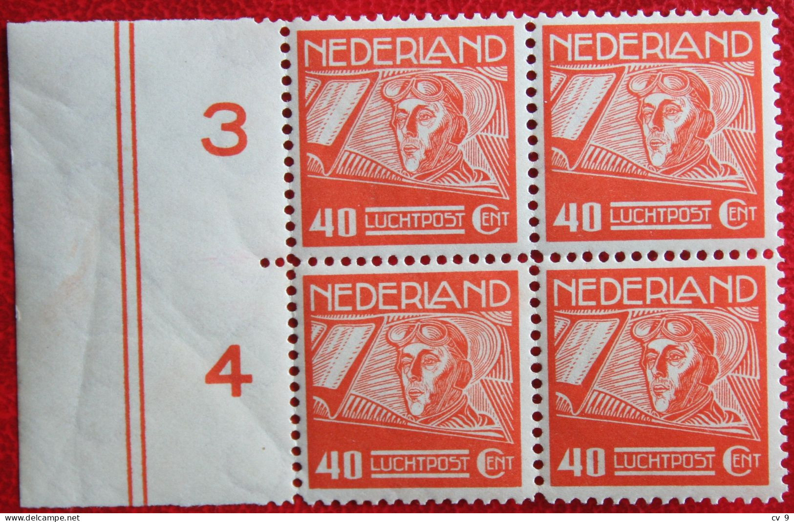 4x Koppen En Van Der Hoop WM  Vertical NVPH LP4 LP 4 (Mi 213) 1928 MNH / POSTFRIS ** NEDERLAND NIEDERLAND - Airmail
