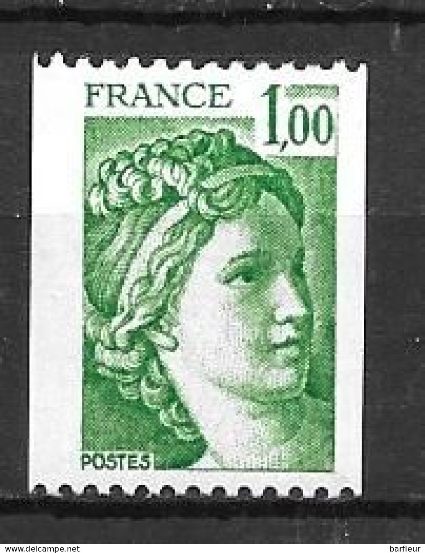 Année 1977 - 78 : Y. & T. N° 1981 A ** Roulette Sans N° Rouge Avec 1 Bande De Phosphore à Droite Et 1 TRES FINE à GAUCHE - Ongebruikt