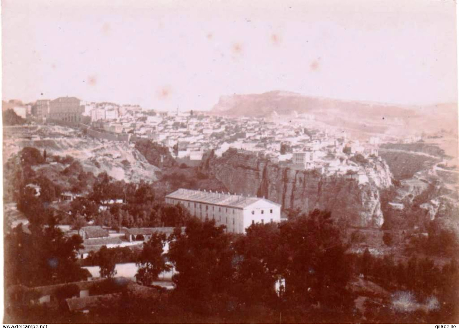 Photo Originale -1889 - Algerie - CONSTANTINE - Vue De La Ville - Places