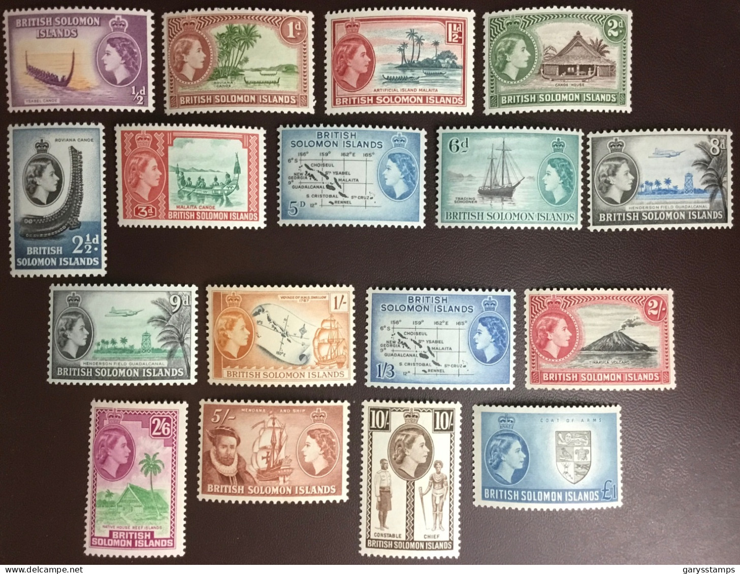 British Solomon Islands 1956 - 1960 Definitives Set 10s MLH Rest MNH See Both Photos - Islas Salomón (...-1978)