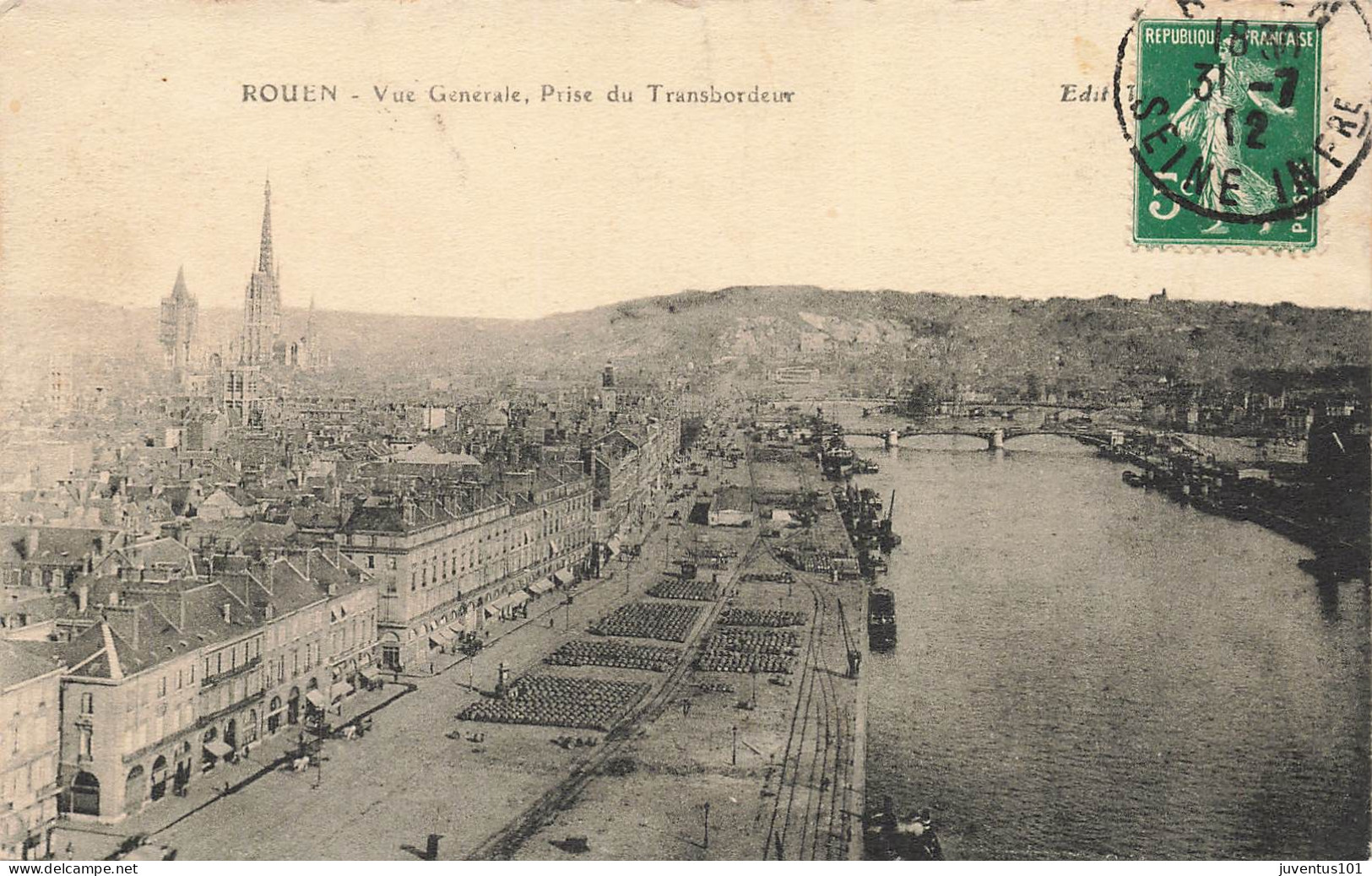 CPA Rouen-Vue Générale Prise Du Transbordeur-Timbre     L2800 - Rouen