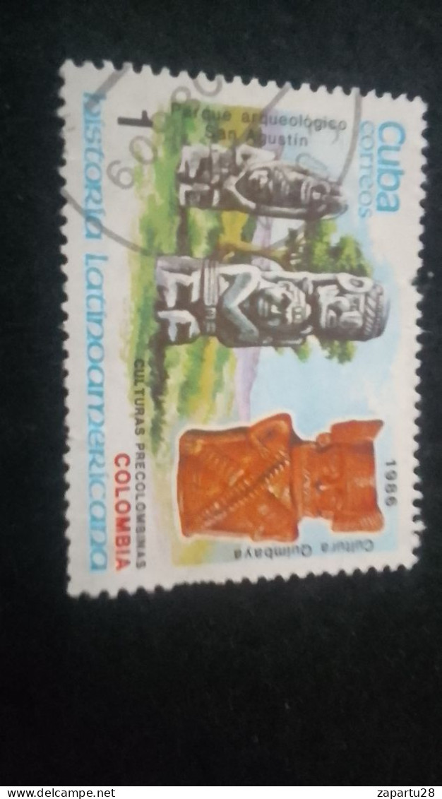 CUBA- 1980-90   1  C.     DAMGAlı - Used Stamps