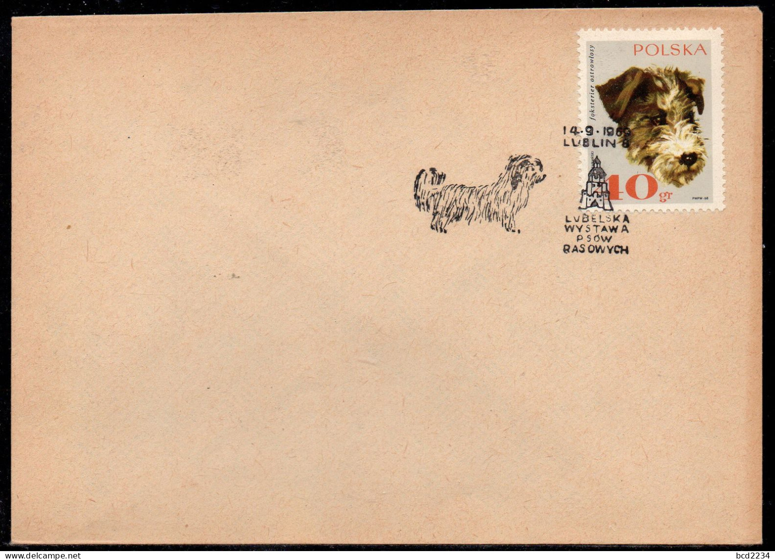 POLAND 1969 PEDIGREE DOG SHOW LUBLIN SPECIAL CANCEL ON COVER DOGS - Chiens