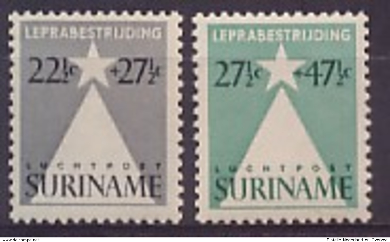 Suriname NVPH Nr Luchtpost 29/30 Postfris/MNH Leprazegels, Airmail 1947 - Surinam ... - 1975