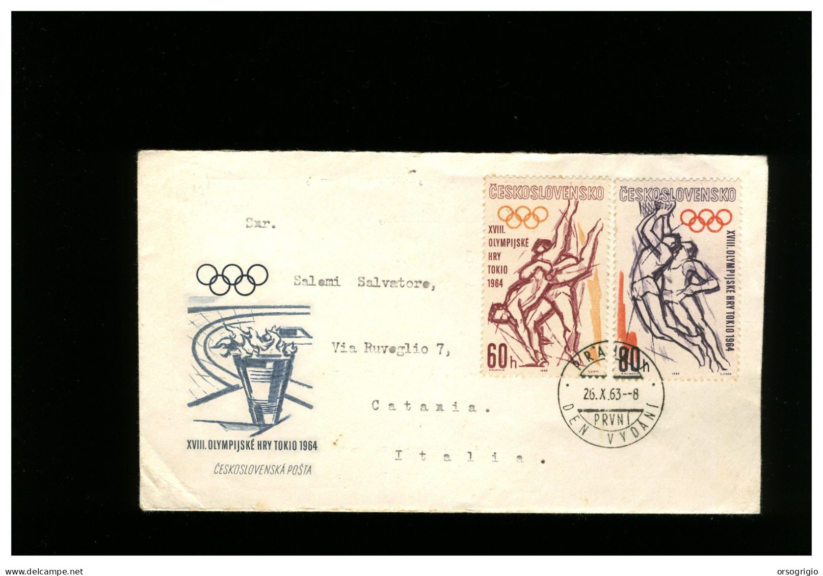 CECOSLOVACCHIA - CESKOSLOVENSKO - FDC 1963 -   OLIMPIADE TOKYO 1964 - FDC