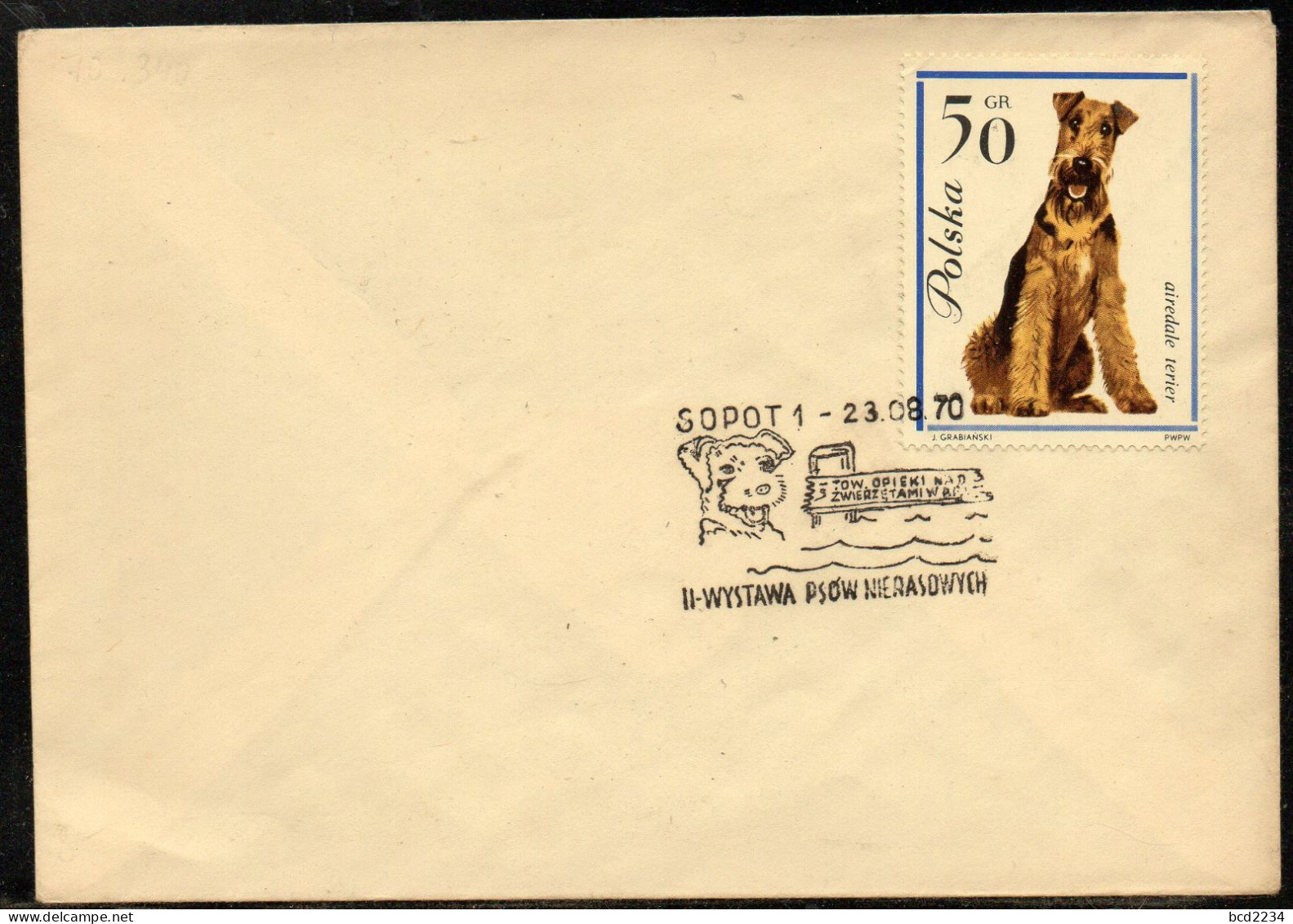 POLAND 1970 II NON-PEDIGREE DOG SHOW SOPOT SPECIAL CANCEL ON COVER DOGS - Chiens