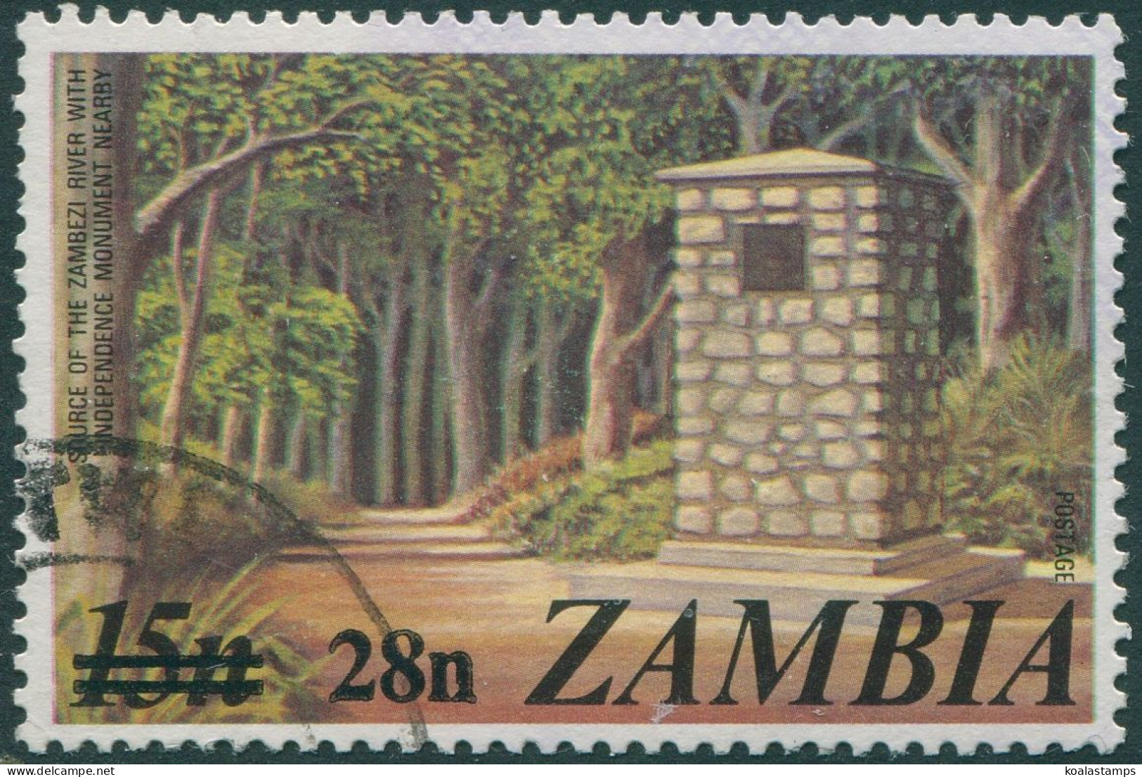 Zambia 1979 SG282 28n On 15n Independence Monument FU - Zambie (1965-...)