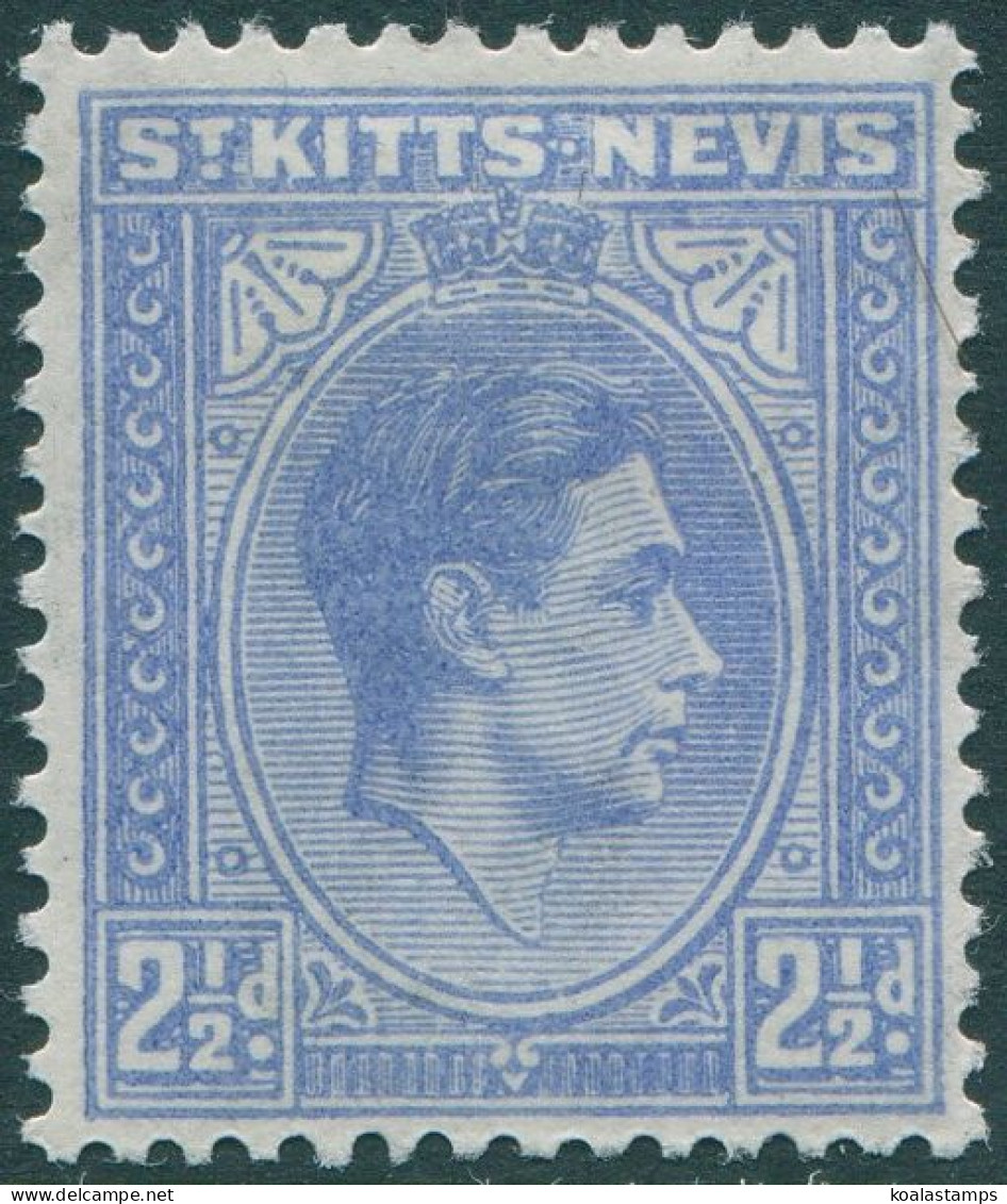 St Kitts Nevis 1938 SG72a 2½d Blue KGVI MLH - St.Kitts And Nevis ( 1983-...)