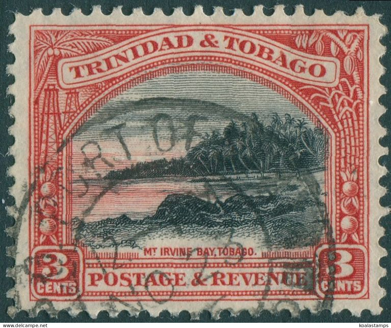 Trinidad & Tobago 1935 SG232 3c Black And Red Mt Irvine Bay FU - Trinité & Tobago (1962-...)