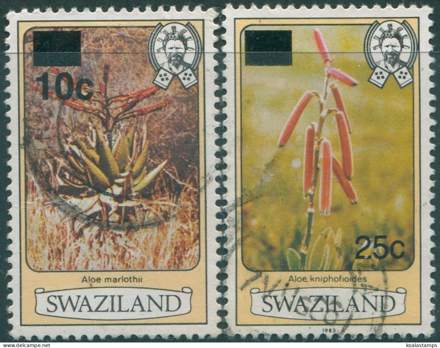 Swaziland 1985 SG471a-474 Flower Ovpts (2) FU - Swaziland (1968-...)