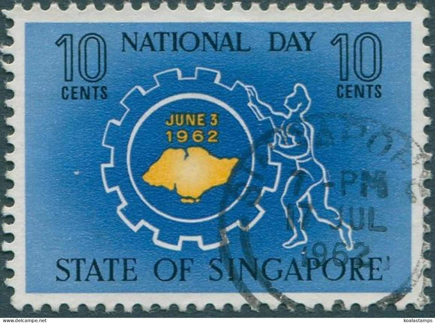 Singapore 1962 SG79 10c National Day FU - Singapur (1959-...)