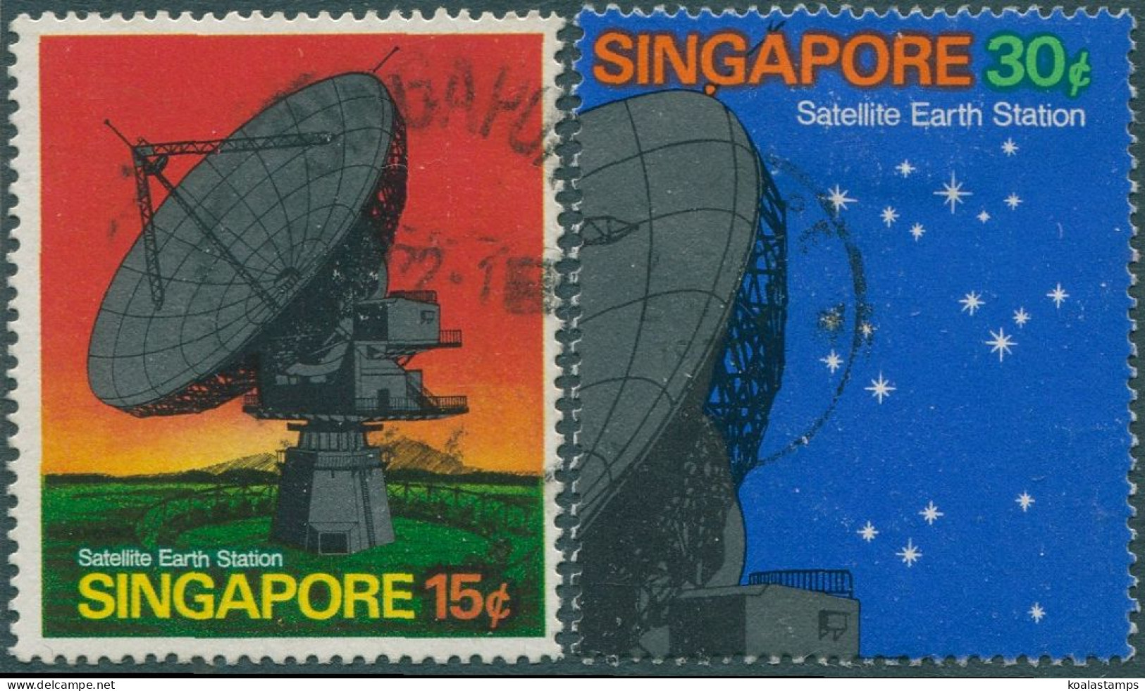 Singapore 1971 SG160-161 Satellite Earth Station (2) FU - Singapore (1959-...)