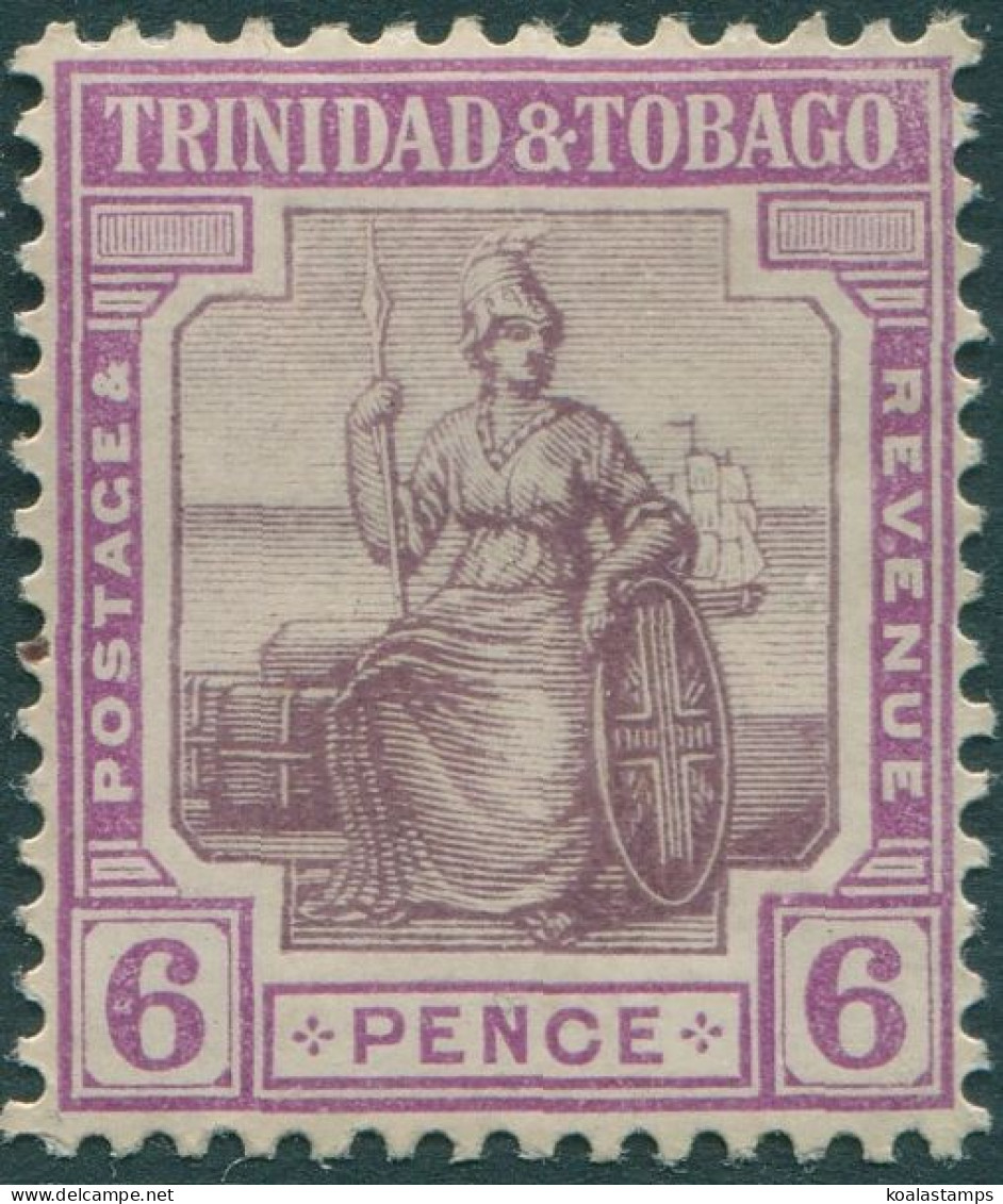 Trinidad & Tobago 1913 SG153a 6d Purple And Mauve Britannia MH - Trinité & Tobago (1962-...)