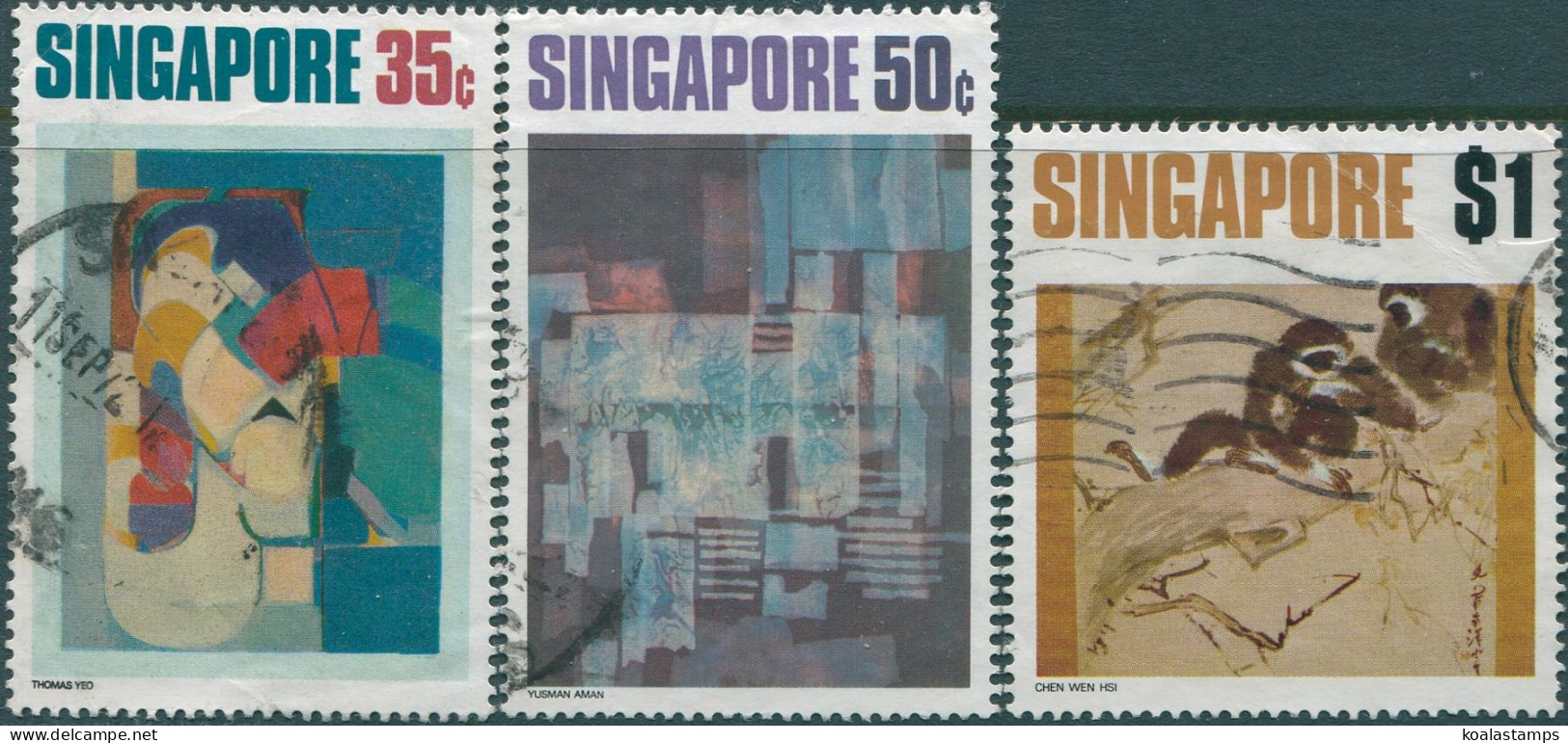 Singapore 1972 SG175-177 Contemporary Art (3) FU - Singapore (1959-...)