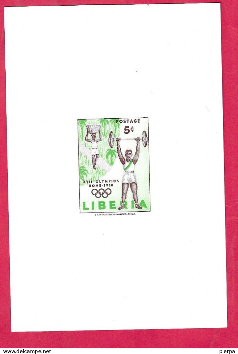 LIBERIA - 1960 - GIOCHI OLIMPICI ROMA - SERIE 4 VALORI NON DENTELLATI - NUOVA (YVERT 368\70+AV 122 - MICHEL 552B\55B) - Sommer 1960: Rom