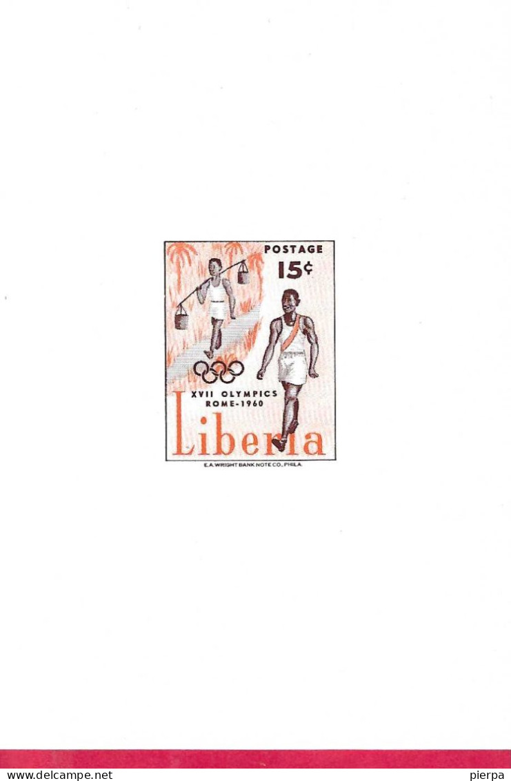 LIBERIA - 1960 - GIOCHI OLIMPICI ROMA - SERIE 4 VALORI NON DENTELLATI - NUOVA (YVERT 368\70+AV 122 - MICHEL 552B\55B) - Verano 1960: Roma