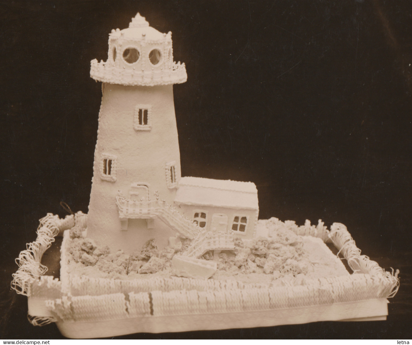 GB UK GREAT BRITAIN Carving Of LIGHTHOUSE Photo Postcard C1910s-20s - Sonstige & Ohne Zuordnung