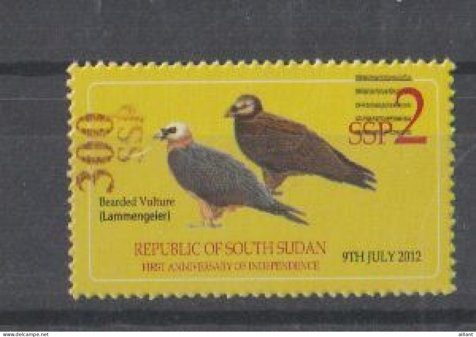 Sud Soudan. South Sudan. Gypaète Barbu. Bearded Vulture. Surcharge. Overprint. - Águilas & Aves De Presa