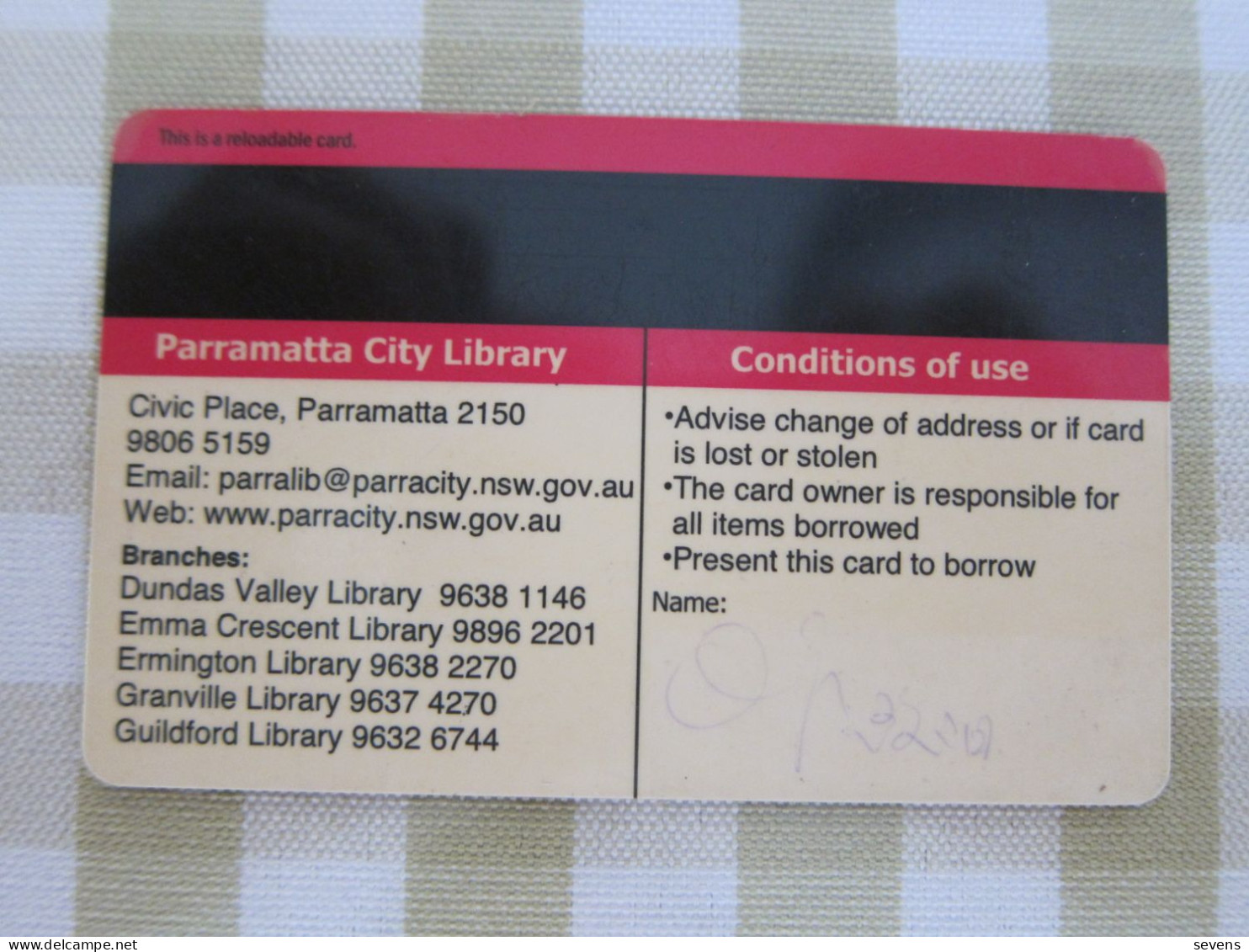 Parramatta(Sydney) City Library Card - Sin Clasificación