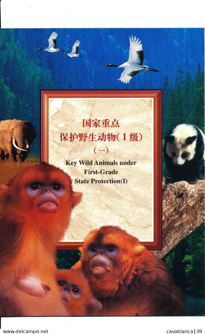 P.R.China 2000, Protected Animals, Mint Sheet In Special Folder, Very Attractive, Original, - Brieven En Documenten