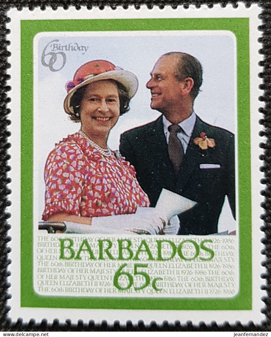 Amérique > Barbades 1986 The 60th Anniversary Of The Birth Of Queen Elizabeth II  Stampworld N° 45 - Barbados (1966-...)