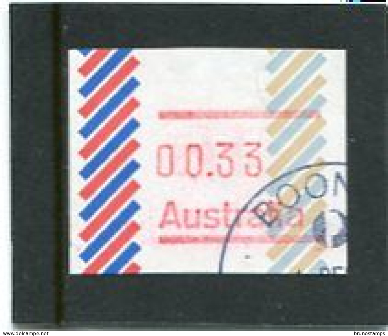 AUSTRALIA - 1985  33c  FRAMA  BARRED EDGE  NO  POSTCODE  FINE USED - Timbres De Distributeurs [ATM]