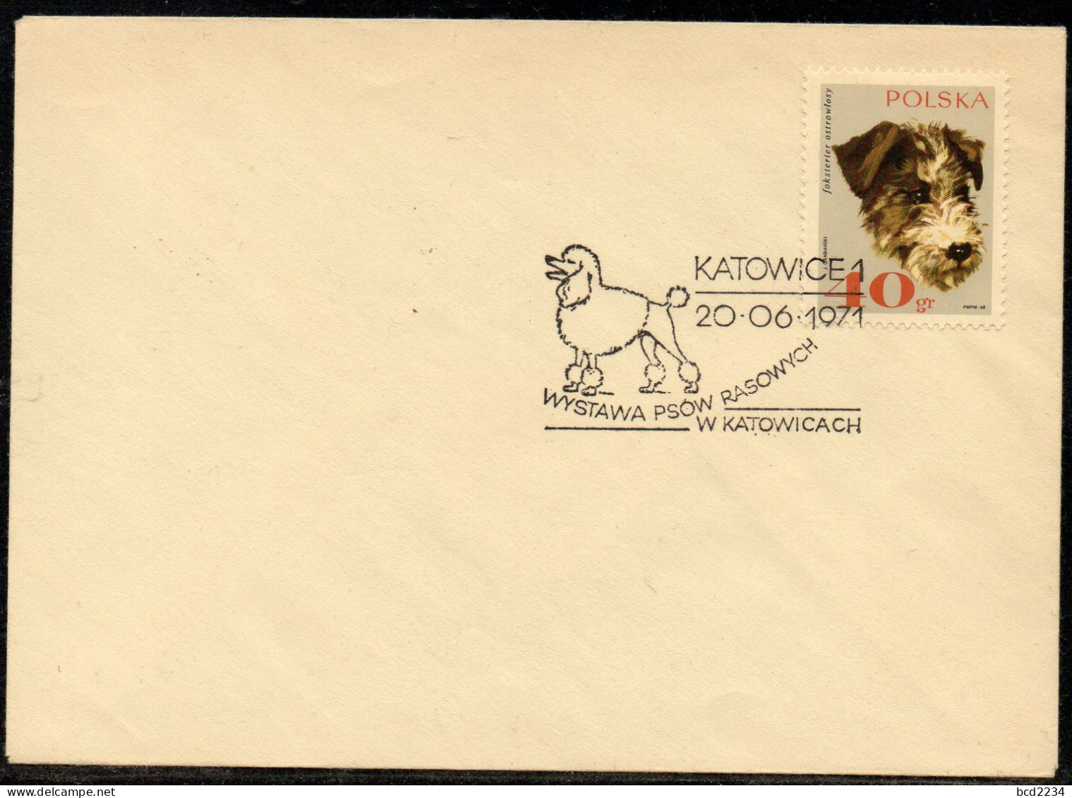 POLAND 1971 PEDIGREE DOG SHOW IN KATOWICE SPECIAL CANCEL ON COVER DOGS POODLE - Chiens