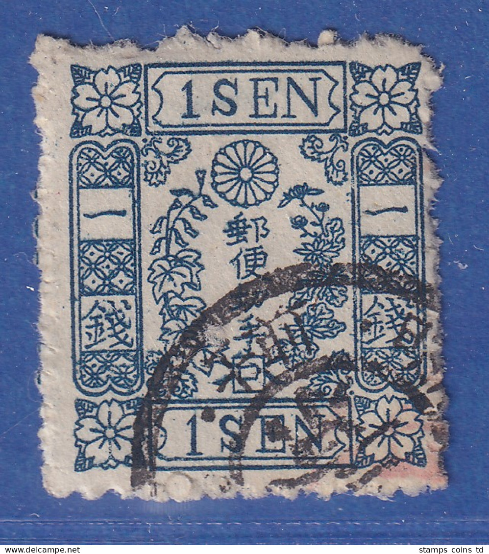 Japan 1874 Kirschblütenmuster 1S Mi.-Nr. 19 Mit Kontrollzeichen 2 Gestempelt - Other & Unclassified
