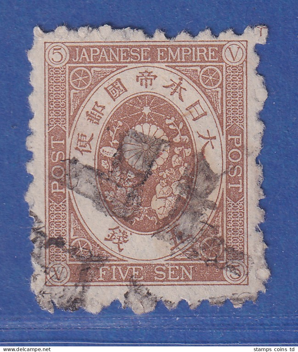 Japan 1876 Freimarke Alt-Koban 5S Braun Mi.-Nr. 44 Gestempelt - Sonstige & Ohne Zuordnung