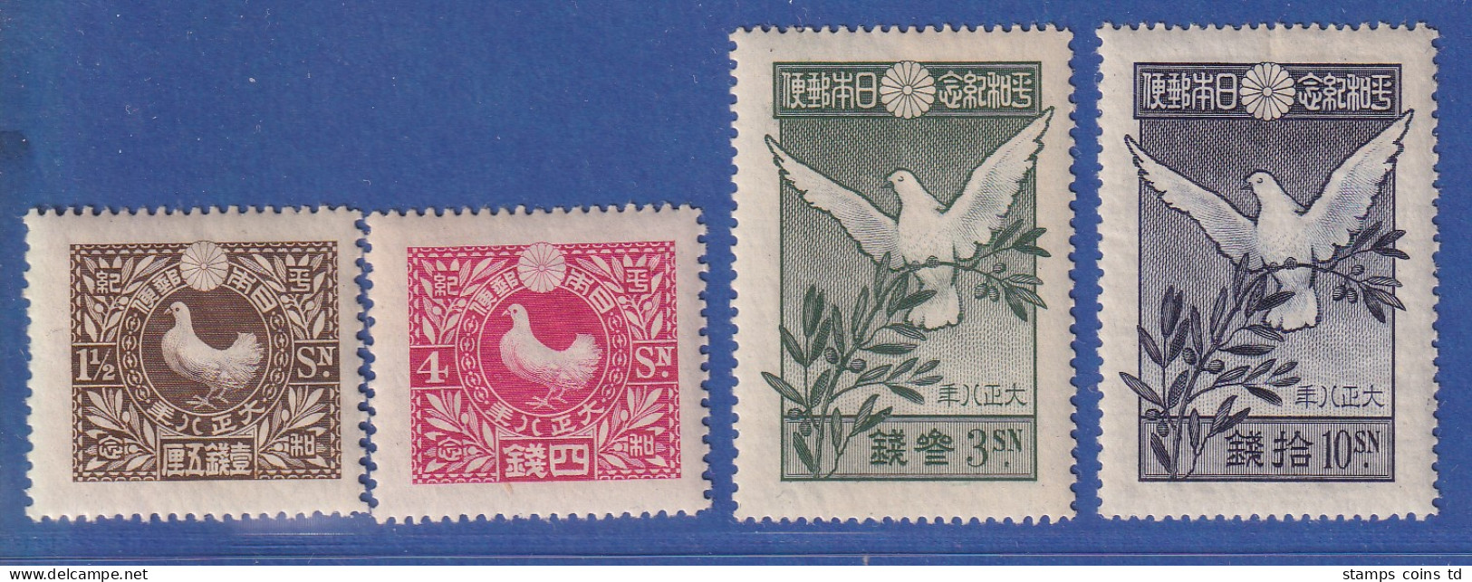 Japan 1919 Frieden Nach Dem 1. Weltkrieg Mi.-Nr. 130-33 Satz Ungebraucht * - Other & Unclassified