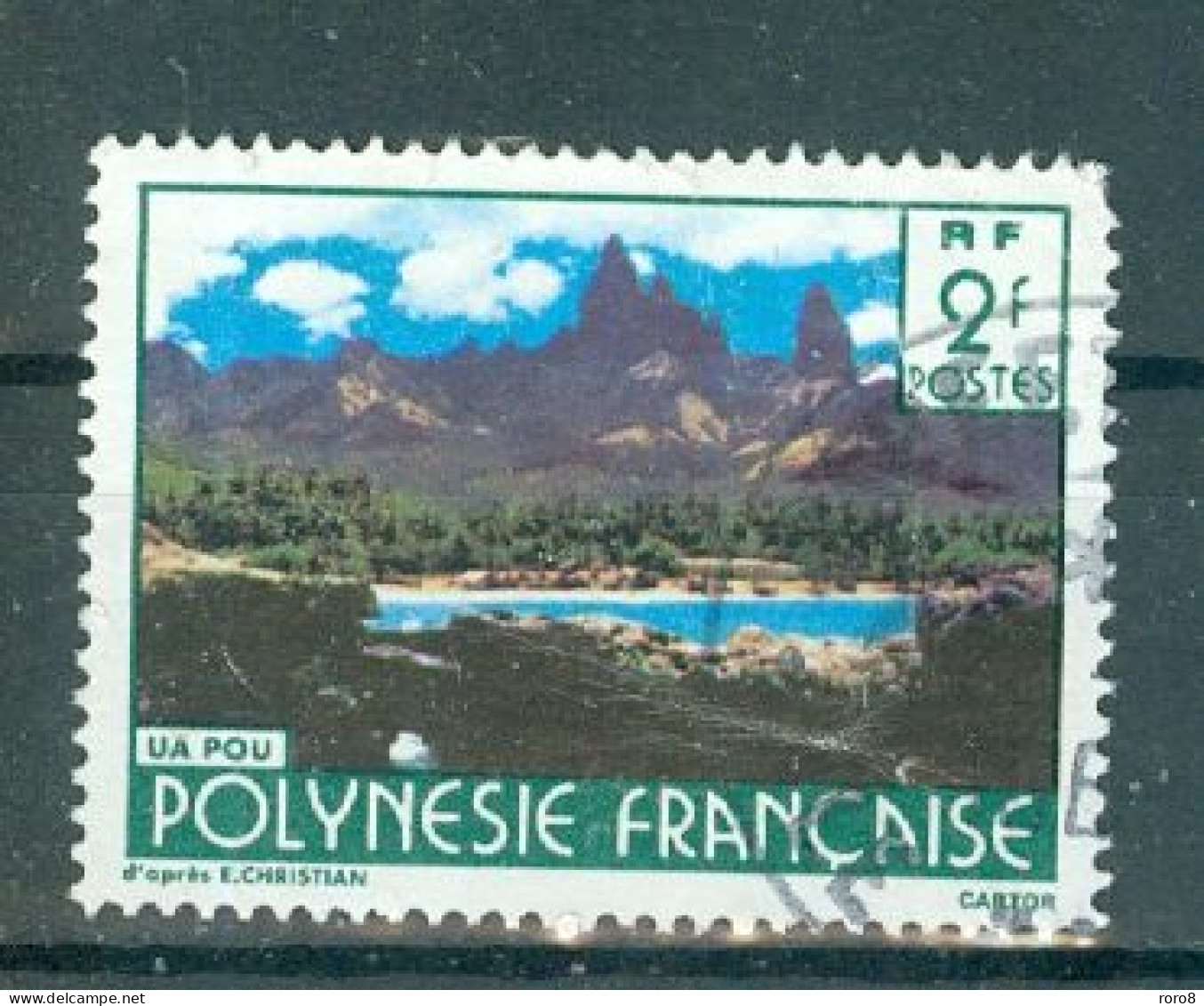 POLYNESIE - N°252 Oblitéré. Paysage De La Polynésie Française. Signature "CARTOR". - Gebruikt