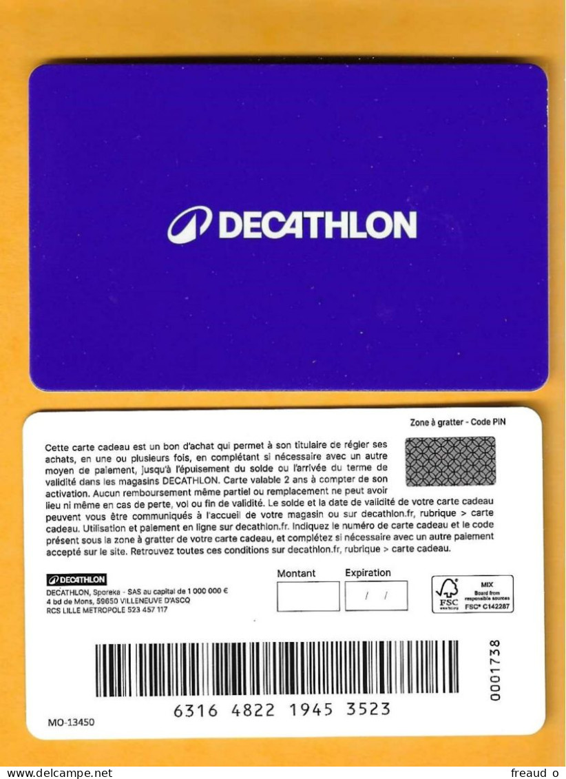 Carte Cadeau DECATHLON - 4 - MO-13450 - Cartes Cadeaux