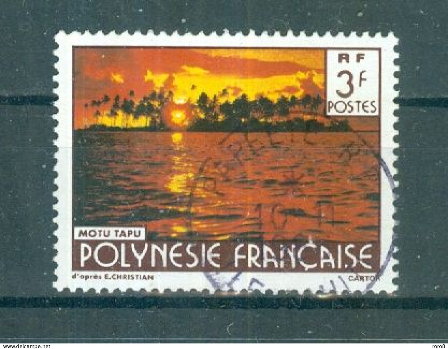 POLYNESIE - N°253 Oblitéré. Paysage De La Polynésie Française. Signature "CARTOR". - Gebraucht