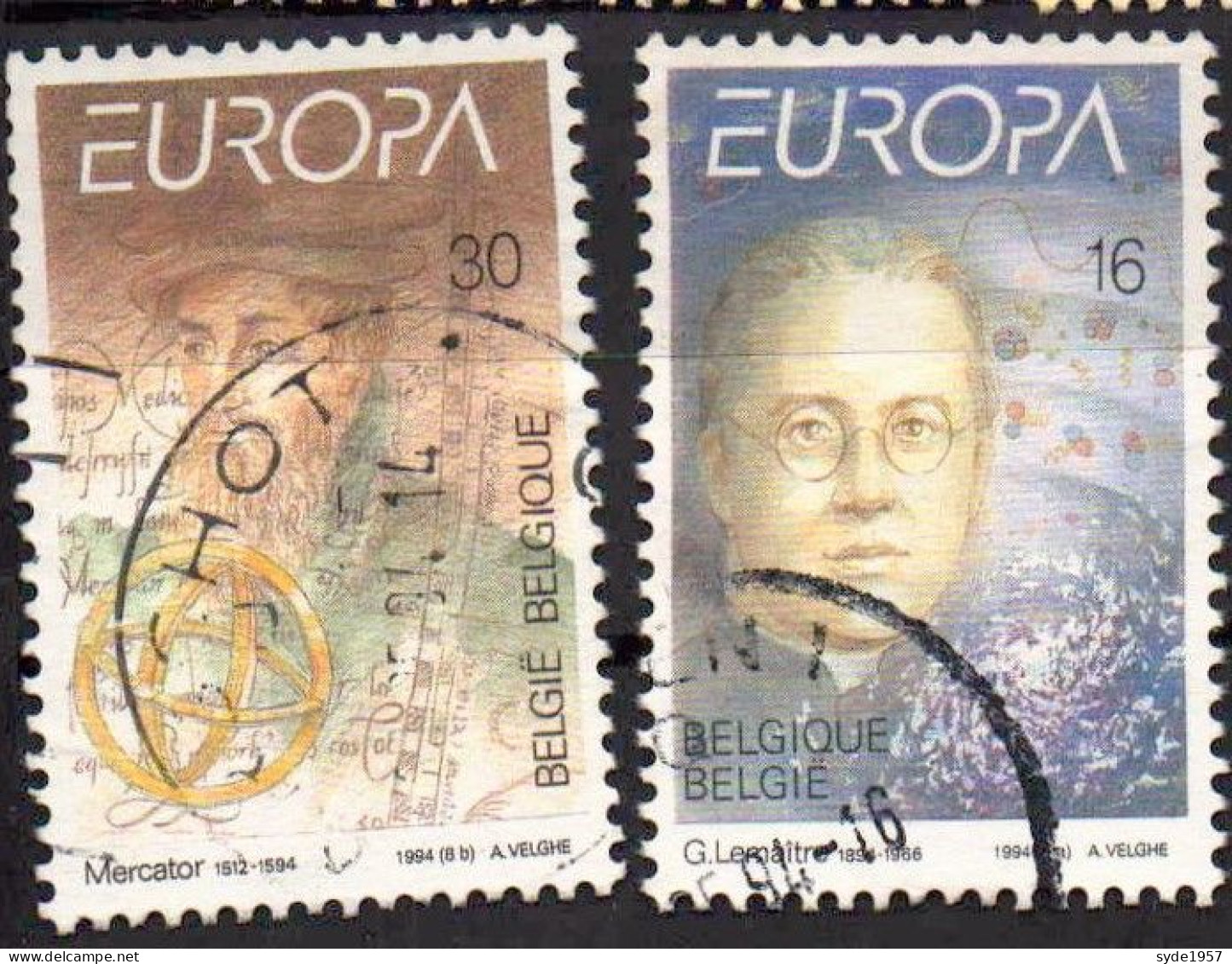 Belgique 1994  Europa :  Grandes Découvertes  - COB 2555 à 2556 (complet) Oblitérés - Used Stamps