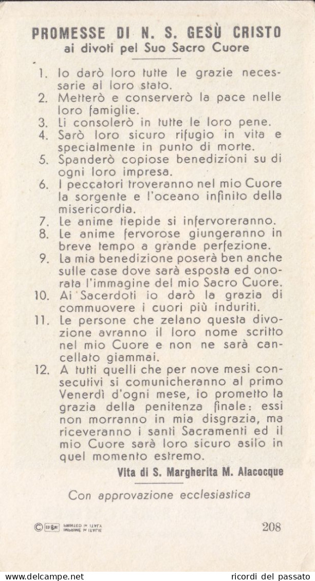 Santino Cor Jesus Sacratissimum - Serie Gmi C 208 - Imágenes Religiosas