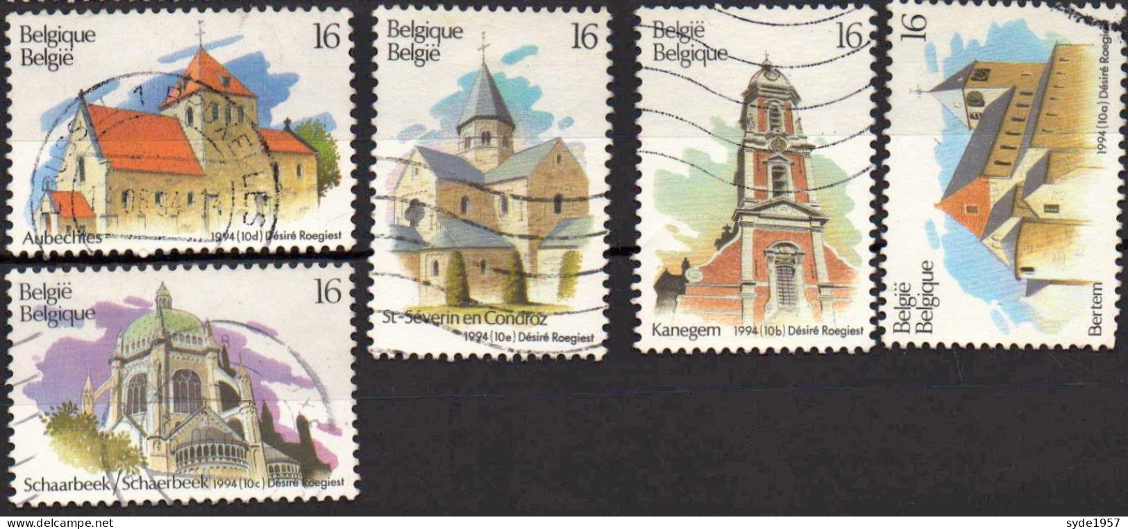 Belgique 1994  Pour Le Tourisme- églises  - COB 2561 à 2565 (complet) Oblitérés - Used Stamps