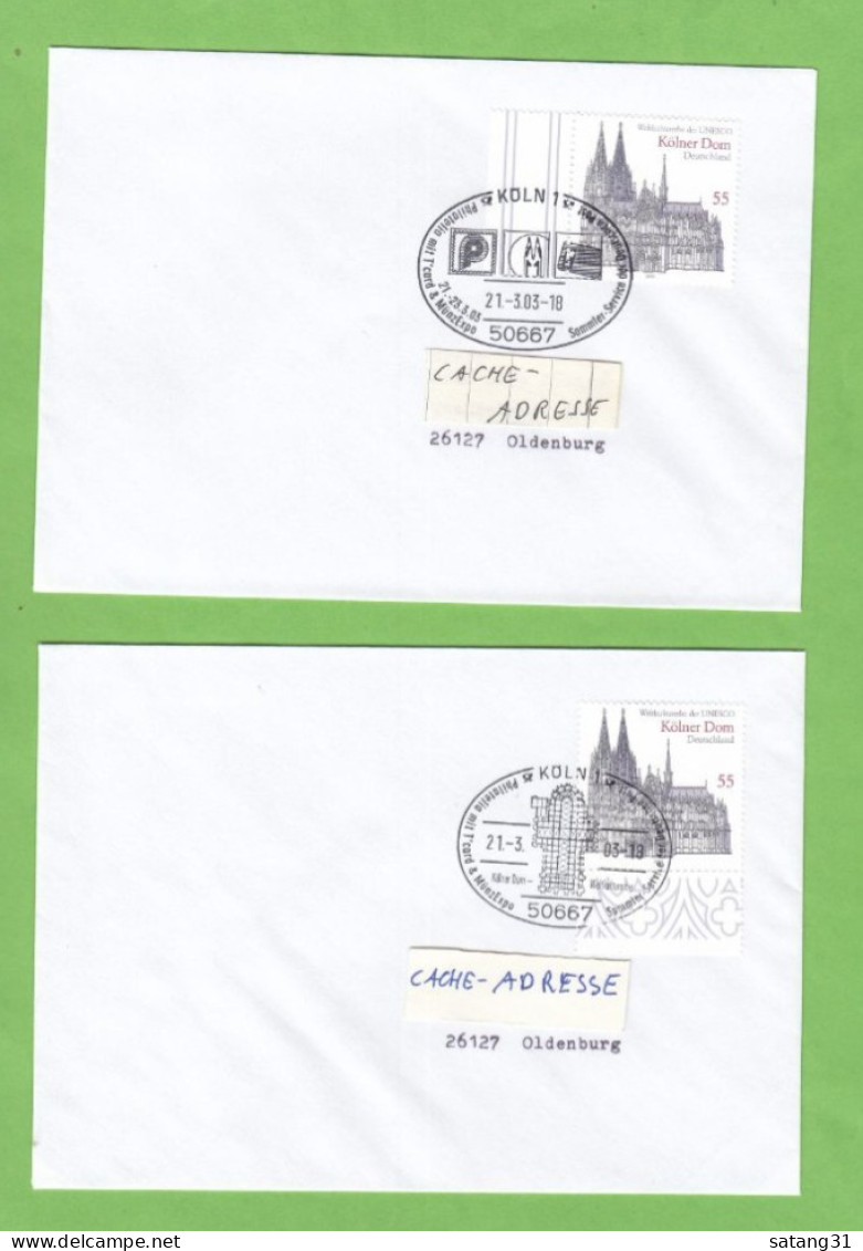 4  BRIEFE MIT VERSCHIEDENE SONDERSTEMPELN AUS KÖLN,2003. - Covers & Documents