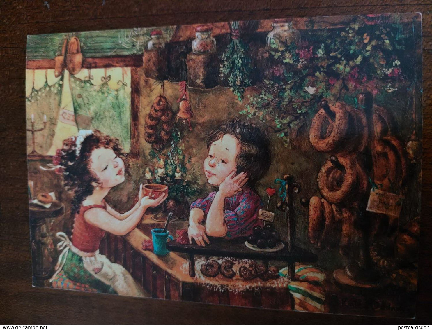 KATERYNA DUDNIK "Coffee And Chocolate" - Modern Ukrainian Postcard - Postcrossing - 2010s/ Little Girl - Ukraine