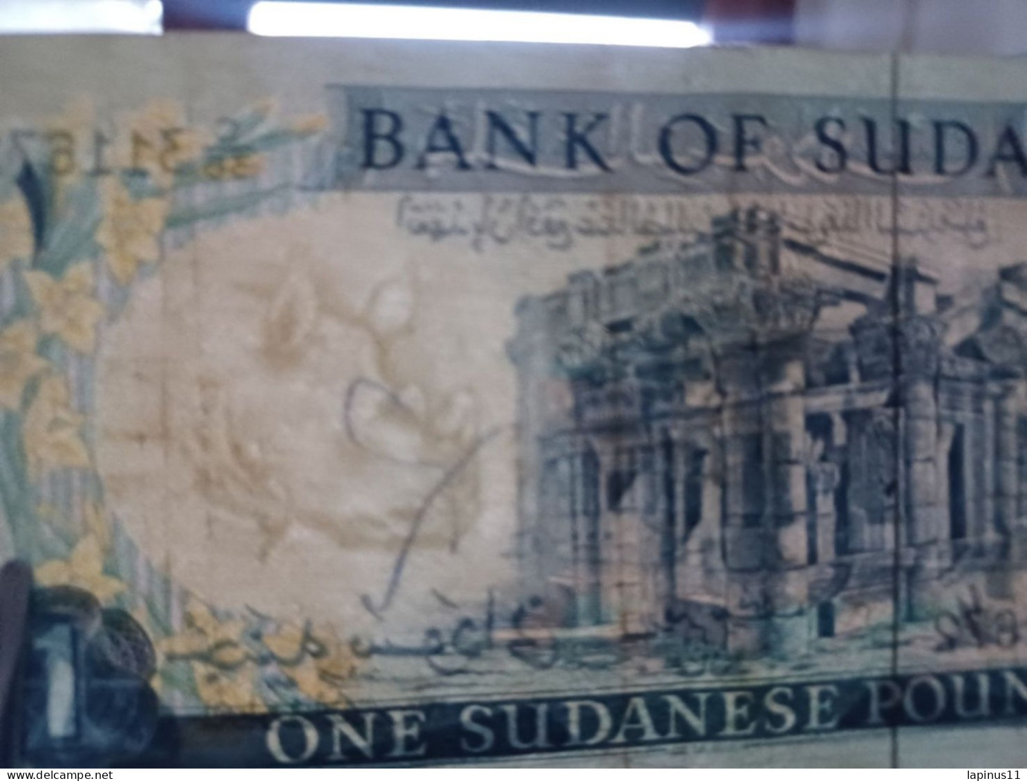 BANKNOTE SUDAN 1 POUND 1970 WMK RHINOCEROS CIRCULATED - Sudan