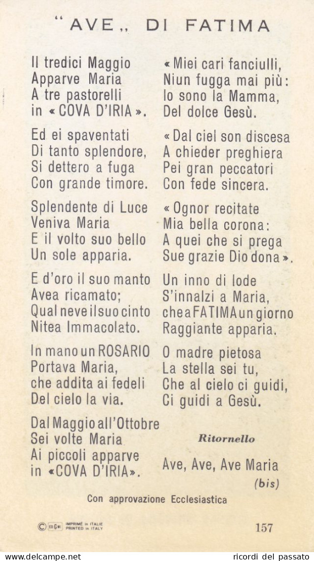 Santino Nostra Signora Di Fatima - Serie Gmi C 157 - Imágenes Religiosas