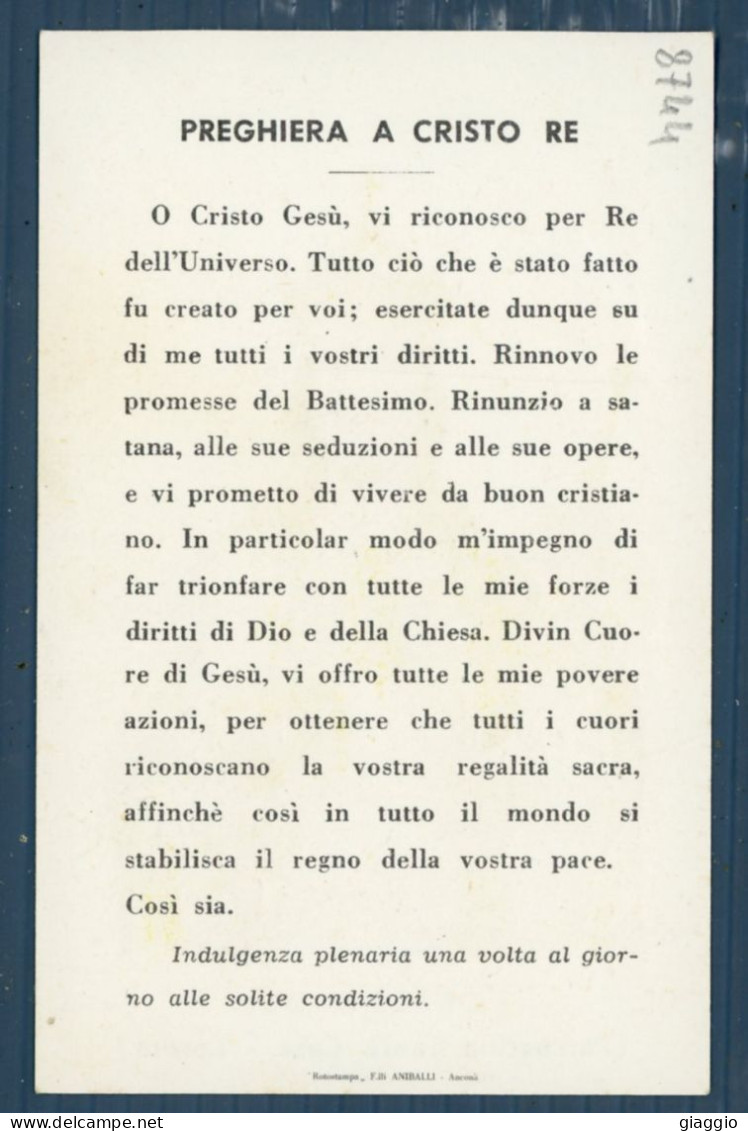 °°° Santino N. 8744 - Cristo Re - Loreto °°° - Religion &  Esoterik