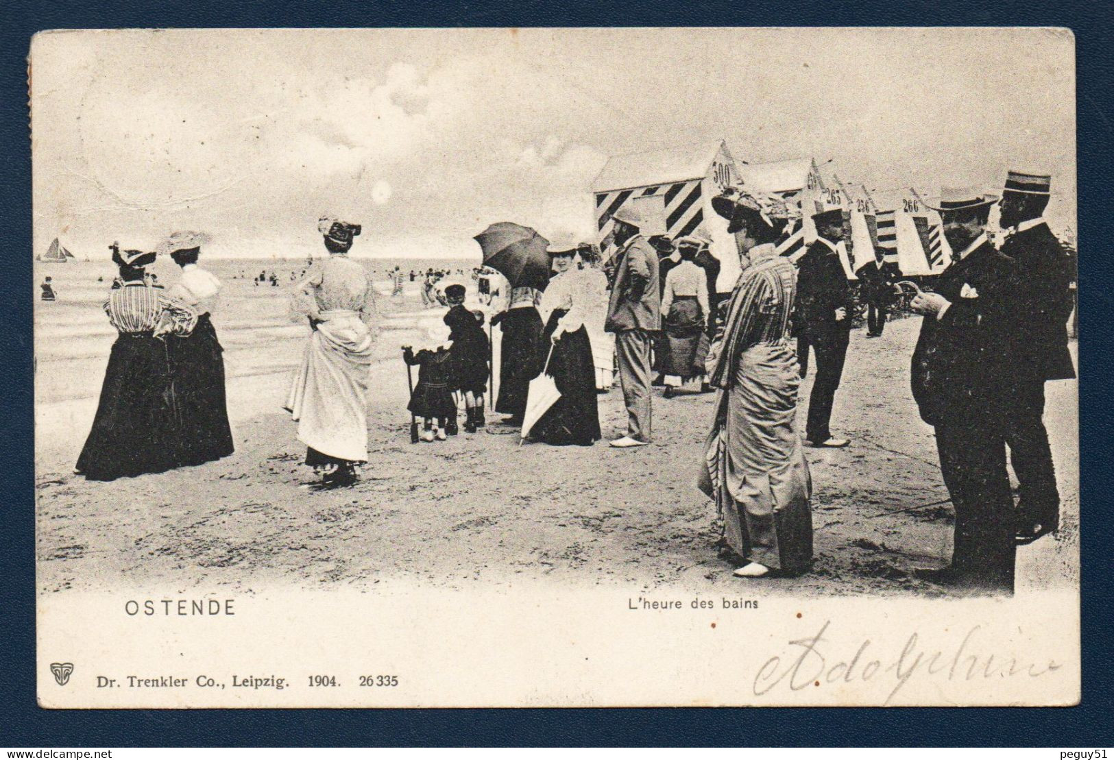 Ostende. L'heure Des Bains. La Plage, Les Cabines. Mode De La Belle Epoque. 1906 - Oostende