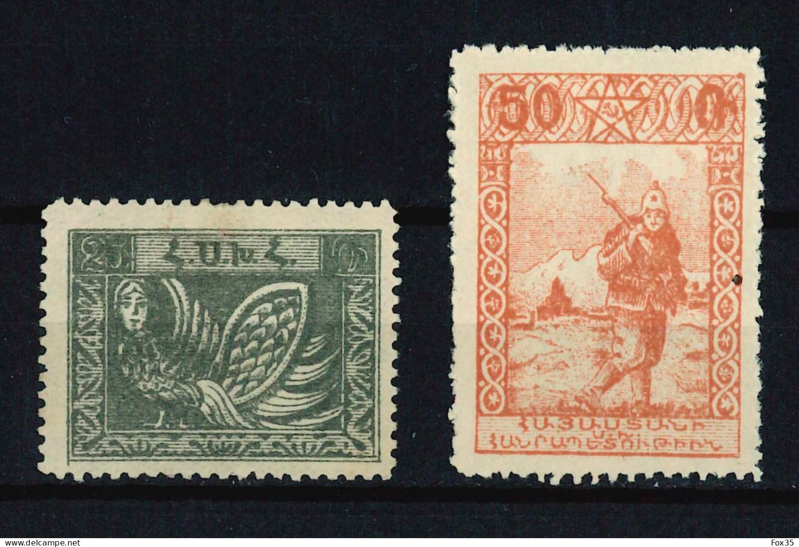 Armenia 1919-1923, 1921 First Constantinople Pictorials Issue, 'complete' set, perforated, sold as genuine, CV 48€