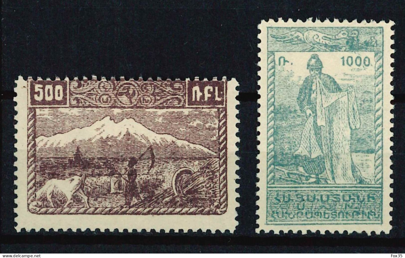 Armenia 1919-1923, 1921 First Constantinople Pictorials Issue, 'complete' set, perforated, sold as genuine, CV 48€