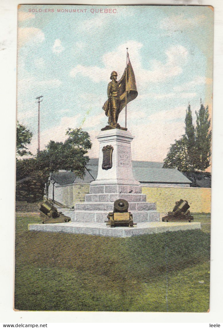 CP98. Vintage Postcard. Soldiers Monument. Quebec, Canada - Québec - La Cité